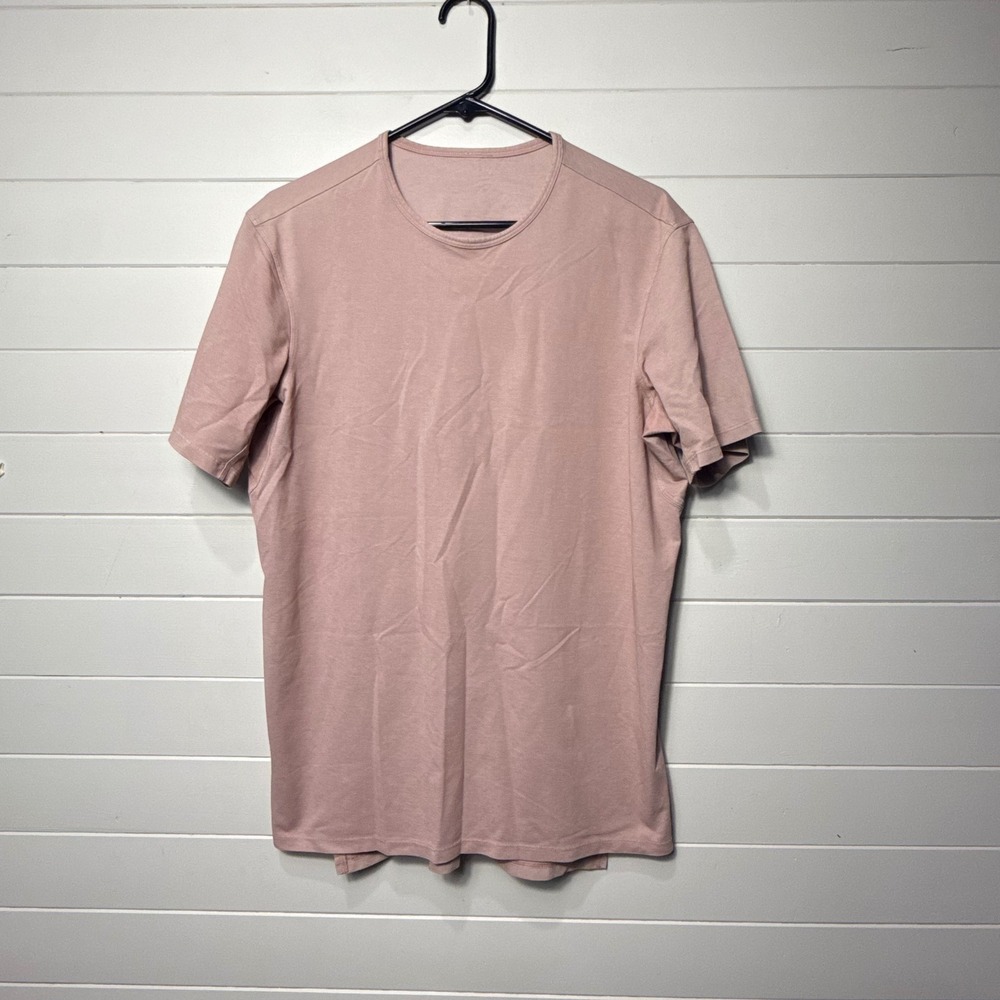 Lululemon Evolution Short Sleeve Mens T-Shirt Large Pink Heathered Athletic Tee